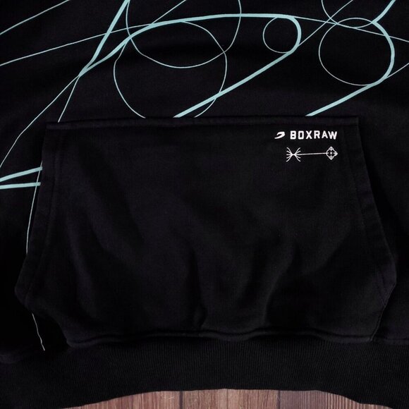Boxraw Mens Size Small Disciplined Thought Action Oversized Hoodie Black - Picture 5 of 15